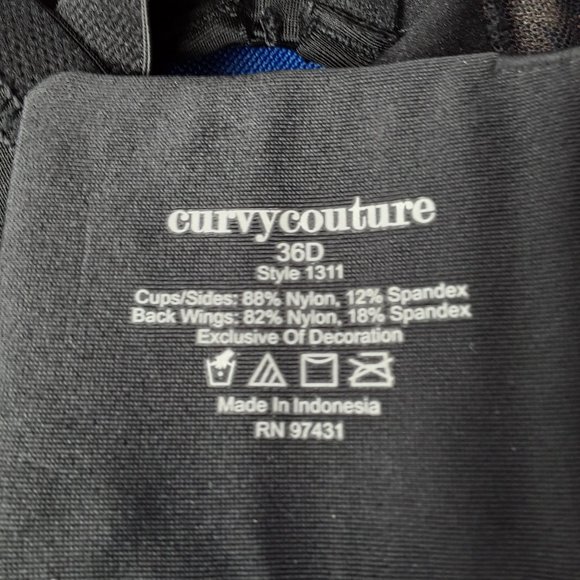 Curvy Couture Sheer Mesh Unlined Underwire Bra 1311 - Picture 5 of 5